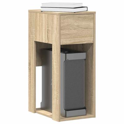 Computertorenstandaard met lade 30x44x74 cm sonoma eikenkleurig