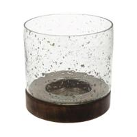HBX Natural Living Kaarshouder bubbelglas h16d17 zwart