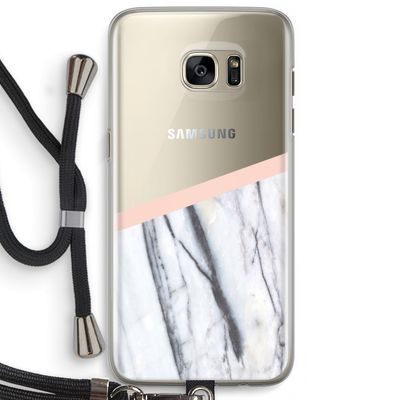 A touch of peach: Samsung Galaxy S7 Edge Transparant Hoesje met koord