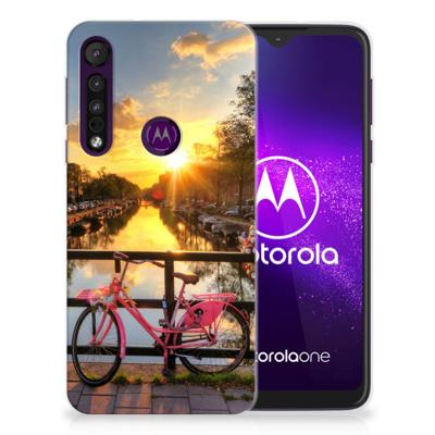 Motorola One Macro | Silliconen Back Cover | Amsterdamse Grachten