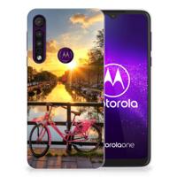 Motorola One Macro | Silliconen Back Cover | Amsterdamse Grachten