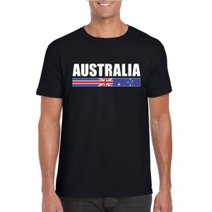 Zwart Australie supporter t-shirt voor heren