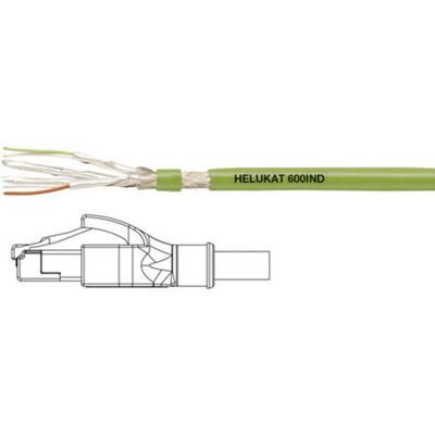 HELU 806621-1 RJ45 Netwerkkabel, patchkabel CAT 6A S/FTP 3.00 m Groen PUR-mantel, Afscherming gevlochten, Folie afscherming, Flexibele binnenader 1 stuk(s)