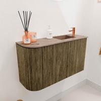 Toiletmeubel Mondiaz Joya Dlux | 71.6 cm | Meubelkleur Dusk | Faye wastafel Arena Wasbak Rechts | 1 kraangat