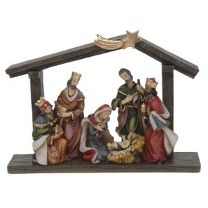 Complete kerststal met vallende ster en inclusief kerstbeelden 20 cm   -