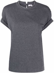 Brunello Cucinelli t-shirt à ornements Monili - Gris