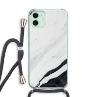 Elegante marmer: iPhone 11 Transparant Hoesje met koord