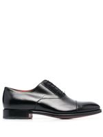 Santoni polished leather oxford shoes - Noir - thumbnail