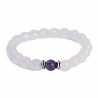 Edelsteen Armband Rozenkwarts met Amethist - 8 mm Edelsteen Armband Rozenkwarts met Amethist - 8 mm