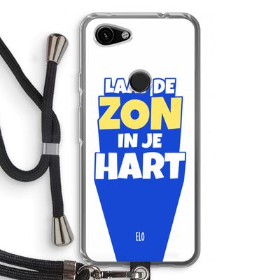Laat de zon in je hart: Pixel 3a Transparant Hoesje met koord