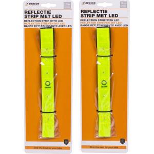 Benson Hardloop reflectie bandje - 2x - met LED lampjes - verkeersveilig sporten