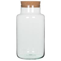 Mica Decorations Voorraadpot Emily - D19 x H36 cm - transparant - snoeppot - met kurken deksel