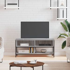Tv-meubel 100x35x45 cm bewerkt hout grijs sonoma eikenkleurig