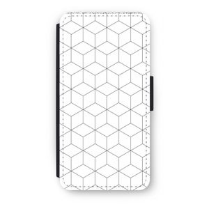 Zwart-witte kubussen: iPhone 8 Plus Flip Hoesje