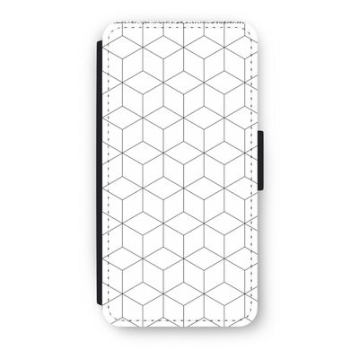 Zwart-witte kubussen: iPhone 8 Plus Flip Hoesje