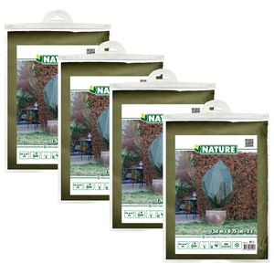 Plantenhoes met trekkoord - 8x stuks - H150 x D75 cm - groen - anti-vorst planten beschermhoes