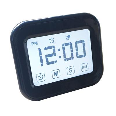 Keuken timer digitale wekker groot LCD-aanraakscherm worden geleverd met nachtlampje voor het bakken van koken (zwart)