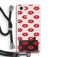 Lips: Pixel 3 Transparant Hoesje met koord Lips: Pixel 3 Transparant Hoesje met koord