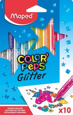 Maped Color&apos;Peps Glitter viltstift, etui van 10 stuks, assorti
