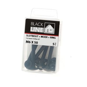 Slotbouten zwart m6X50 Blister(5)