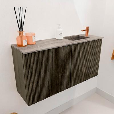 Toiletmeubel Mondiaz Joya Dlux | 80 cm | Meubelkleur Shadow | Faye wastafel Oza Wasbak Rechts | 1 kraangat