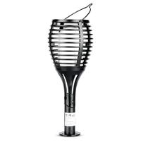 Solar LED-priklamp Flame XL zwart