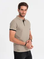 Ombre - Karmoy - Poloshirt Heren - Korte Mouw - Kaki