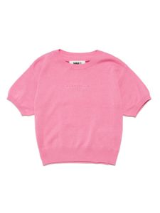 MM6 Maison Margiela Kids pull à manches crop - Rose