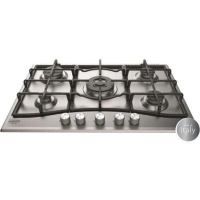 HOTPOINT PNN 751 IX - Gaskookplaat - 5 branders - 10,5kW - L75 x D51cm - Roestvrijstalen coating - Roestvrij staal