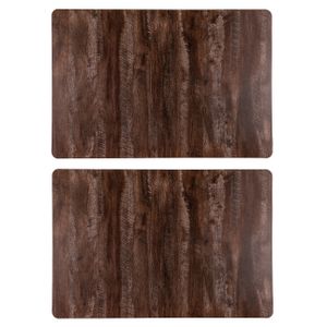 Set van 8x stuks tafel placemats donker hout kleur 43 x 28 cm van kunststof