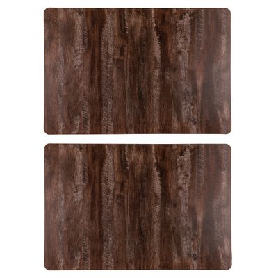Set van 8x stuks tafel placemats donker hout kleur 43 x 28 cm van kunststof