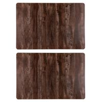 Set van 8x stuks tafel placemats donker hout kleur 43 x 28 cm van kunststof