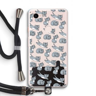 Poezen: Pixel 3 XL Transparant Hoesje met koord
