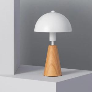 Tafellamp hout wit &apos;Daya&apos; hout wit E14 fitting modern witte kap