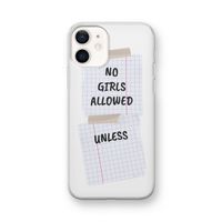 No Girls Allowed Unless: iPhone 12 mini Transparant Hoesje