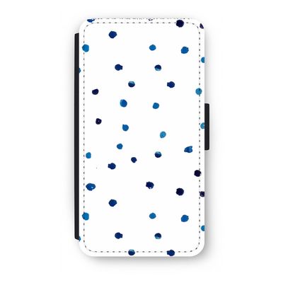 Blauwe stippen: iPhone X Flip Hoesje