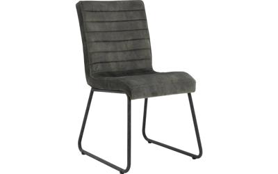 Goossens Eetkamerstoel Dax groen velvet stof leuning, urban industrieel