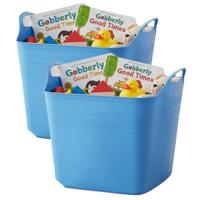 Storage solutions speelgoedmand - 2x - blauw - 25 l - kunststof - 40 x 35 cm - opbergmand