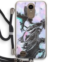 Pastel zwart: LG K10 (2017) Transparant Hoesje met koord