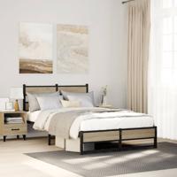Bedframe zonder matras metaal sonoma eikenkleurig 120x190 cm