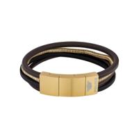 Police PJ26551BSG.02 Leer 19-21 cm Heren armband