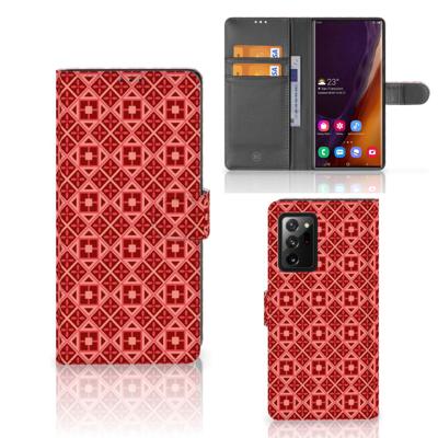 Samsung Galaxy Note20 Ultra | Telefoon Hoesje | Batik Rood | Portemonnee hoesje