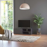 Tv-meubel 120x34x37 cm bewerkt hout grijs - thumbnail