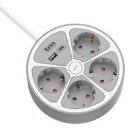 4-voudige Stekkerdoos met Schakelaar TM Electron 3680 W Wit Grijs 30 W (1,5 m) 4-voudige Stekkerdoos met Schakelaar TM Electron 3680 W Wit Grijs 30 W (1,5 m)