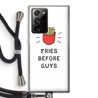 Fries before guys: Samsung Galaxy Note 20 Ultra / Note 20 Ultra 5G Transparant Hoesje met koord