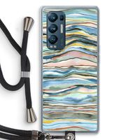Watercolor Agate: Oppo Find X3 Neo Transparant Hoesje met koord