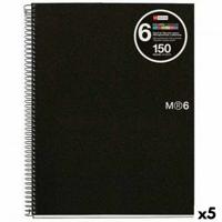 Boek over Ringen Miquelrius Zwart A5 150 Lakens (5 Stuks) - thumbnail