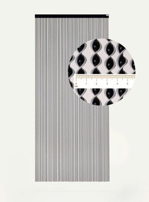 Degor Vliegengordijn Nova Zwart / Wit 90 x 210 cm