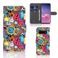 Samsung Galaxy S10 Plus Wallet Case met Pasjes Punk Rock - thumbnail