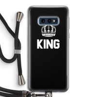 King zwart: Samsung Galaxy S10e Transparant Hoesje met koord